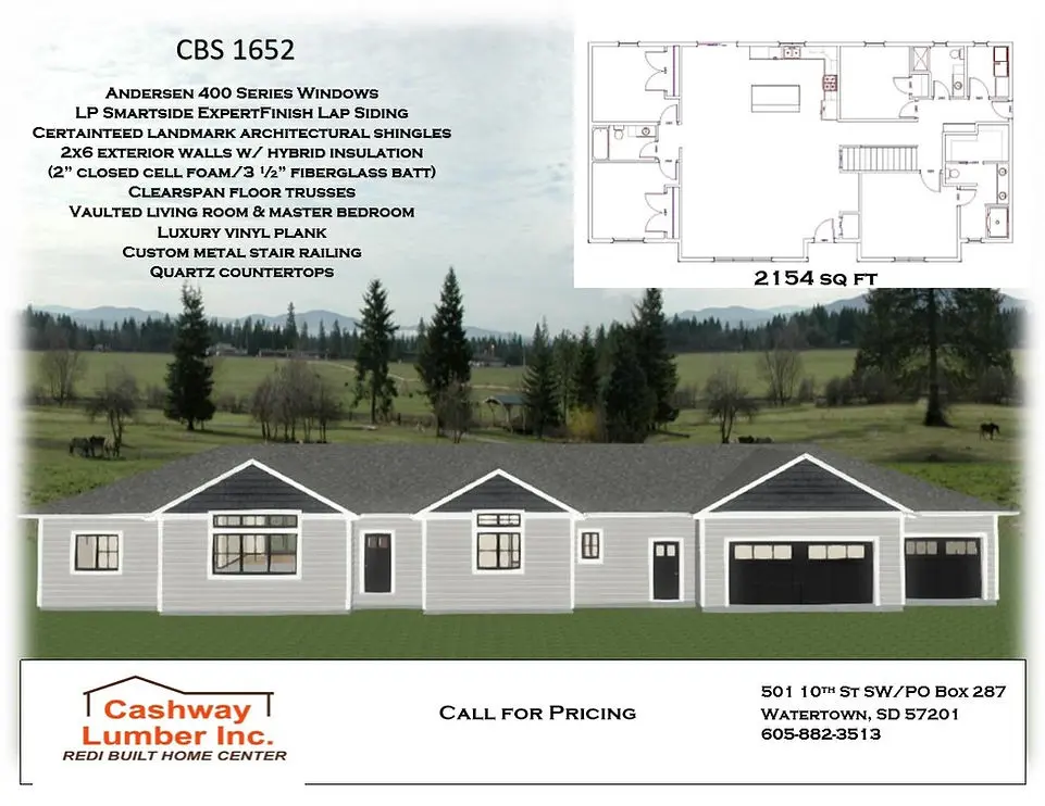 CBS 1652 Redi-Built home in Watertown SD with 2,154-square-foot floor plan