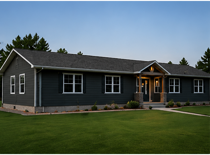 Move-in ready Redi-Built home in South Dakota with covered front entry